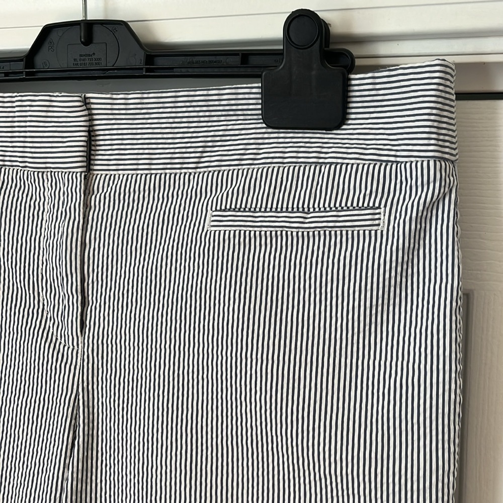 Ann Taylor Seersucker blue & white cropped pants Sz 10 - Picture 5 of 9